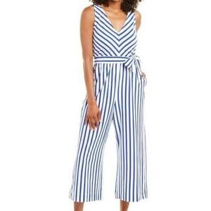 NWOT J. CREW BLUE AND WHITE STRIPED V NECK 100% COTTON JUMPSUIT SIZE 2